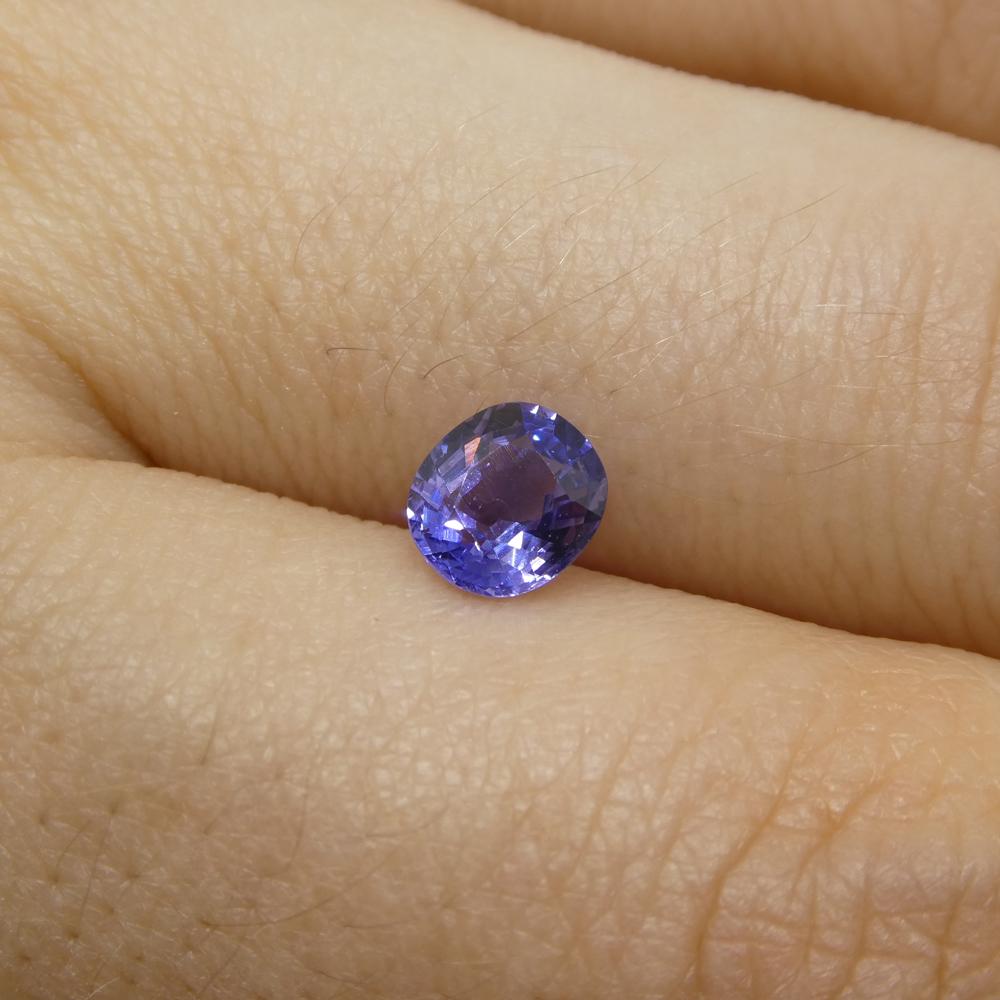 0.89carat Cushion Blue Sapphire from East Africa, Unheated In New Condition For Sale In Toronto, Ontario