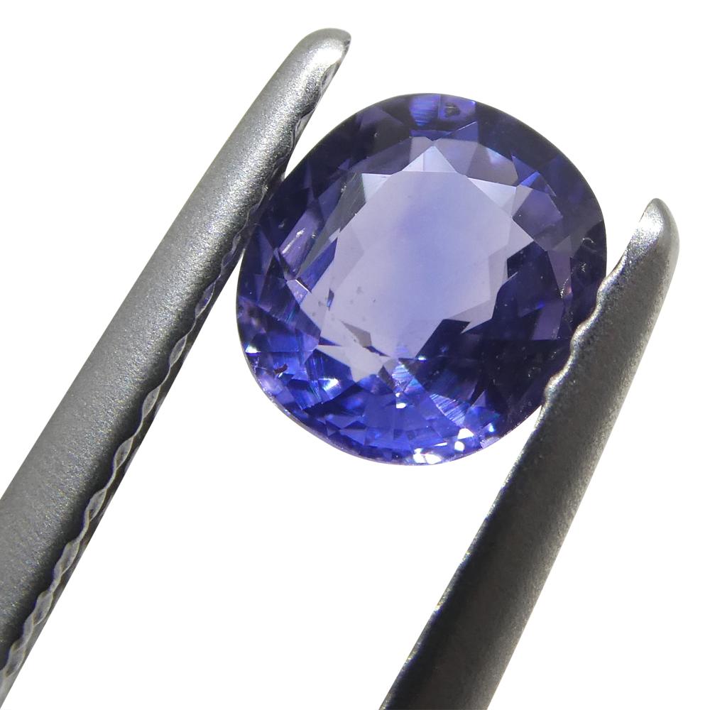 Women's or Men's 0.89ct Cushion Blue Sapphire from East Africa, Unheated For Sale