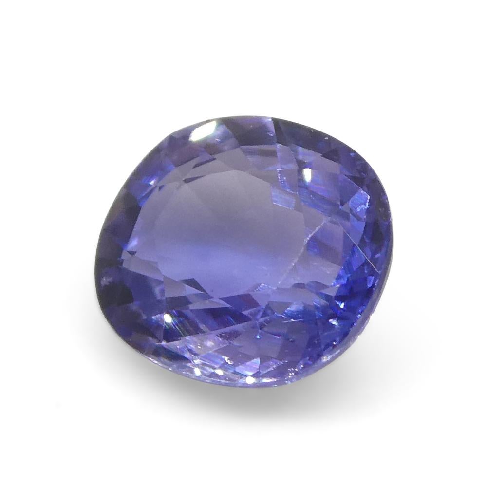 Women's or Men's 0.89carat Cushion Blue Sapphire from East Africa, Unheated For Sale
