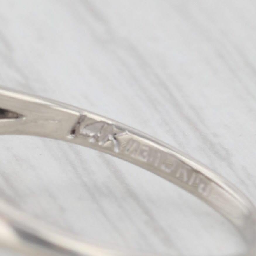 Women's 0.89ctw Diamond Cluster Ring 14k White Gold Size 6.25 Engagement For Sale