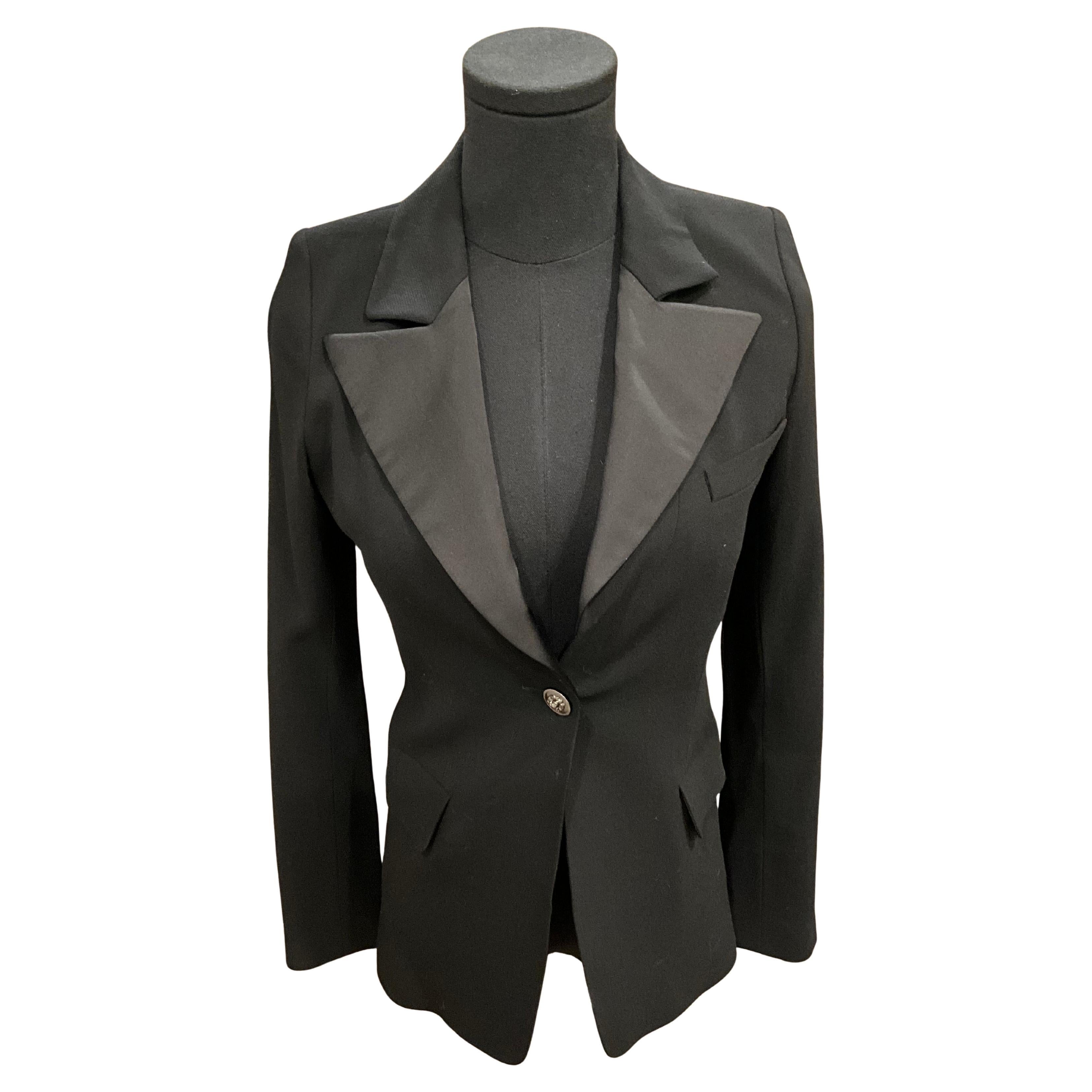 08A Chanel Black Blazer Single Breasted EU38
