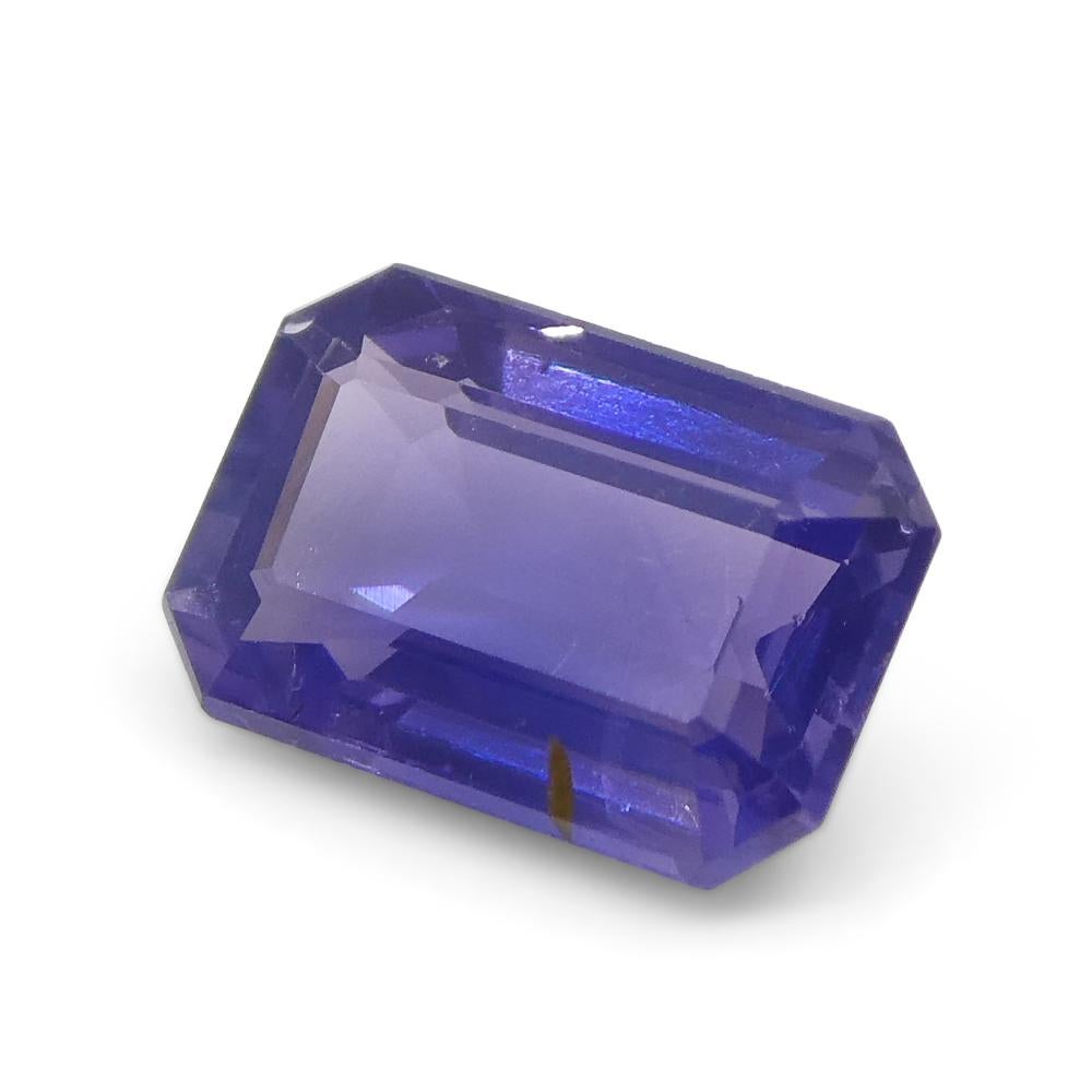 0.8ct Emerald Cut Blue Sapphire from East Africa, Unheated For Sale 6