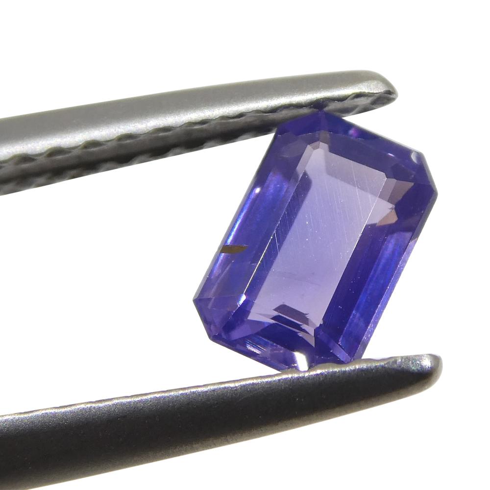 0.8ct Emerald Cut Blue Sapphire from East Africa, Unheated For Sale 8