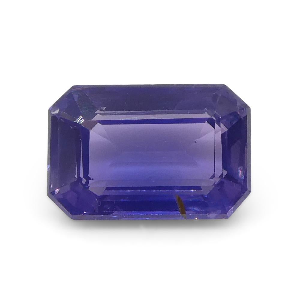 0.8ct Emerald Cut Blue Sapphire from East Africa, Unheated In New Condition For Sale In Toronto, Ontario