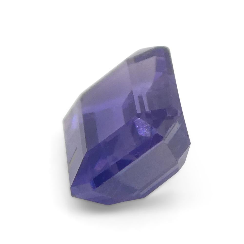 0.8ct Emerald Cut Blue Sapphire from East Africa, Unheated For Sale 4