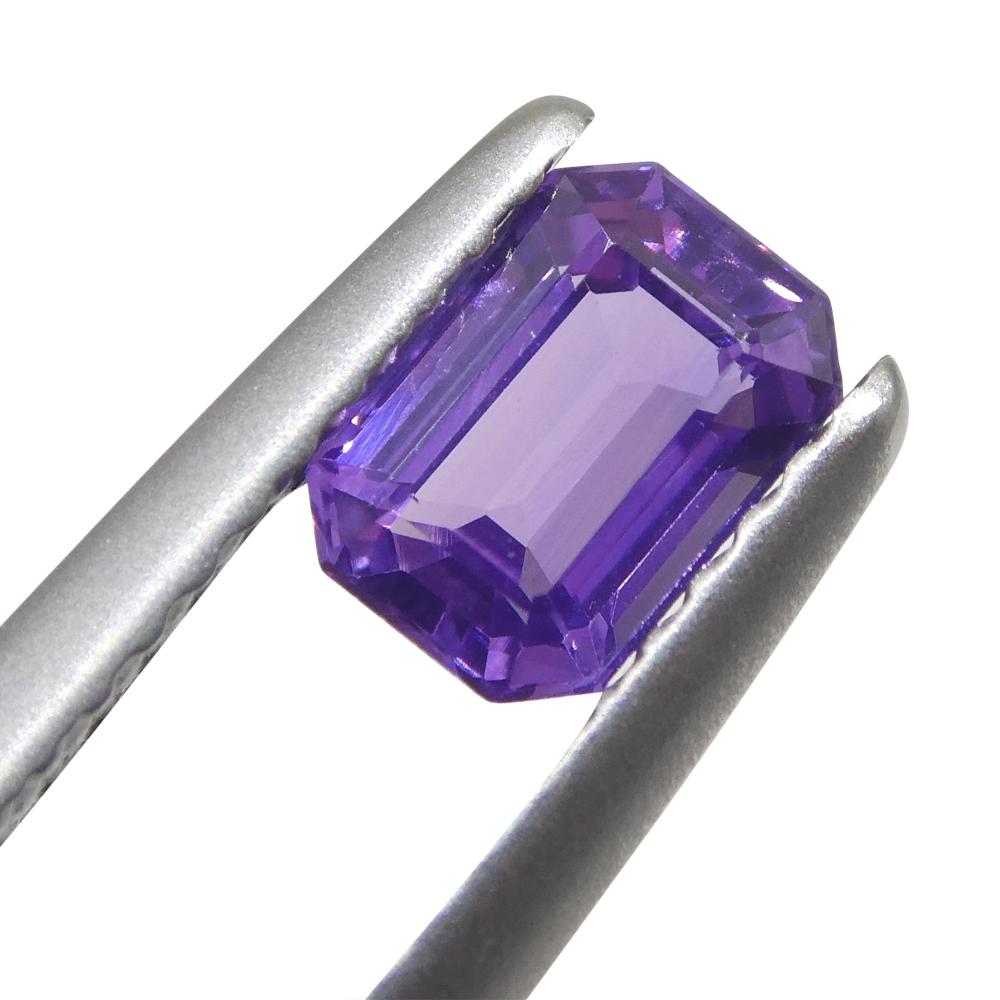 0.8ct Emerald Cut Purple Sapphire from East Africa, Unheated For Sale 9