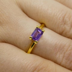 0.8ct Emerald Cut Purple Sapphire from East Africa, Unheated