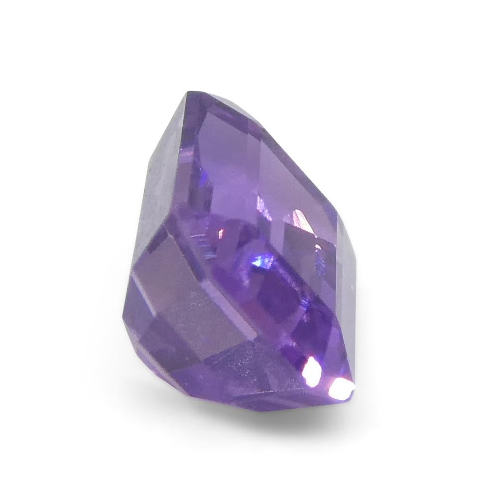 0.8ct Emerald Cut Purple Sapphire from East Africa, Unheated For Sale 3