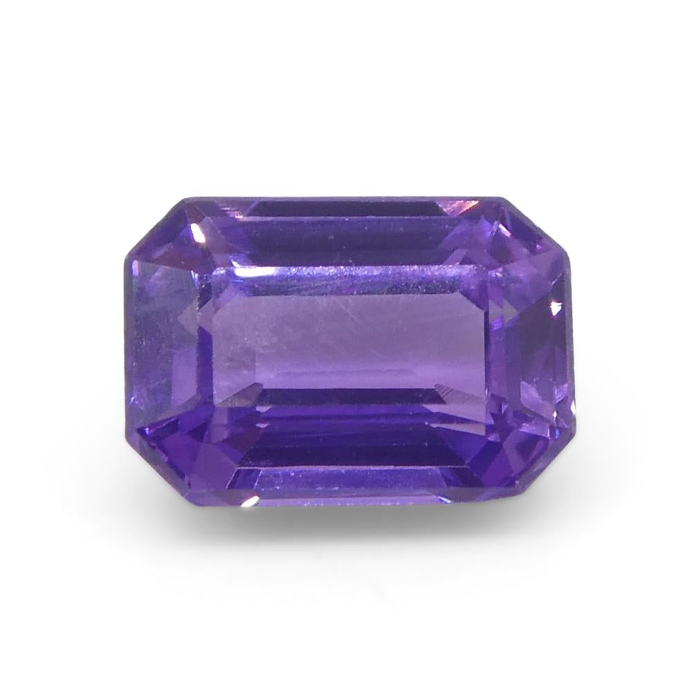 0.8ct Emerald Cut Purple Sapphire from East Africa, Unheated For Sale 4