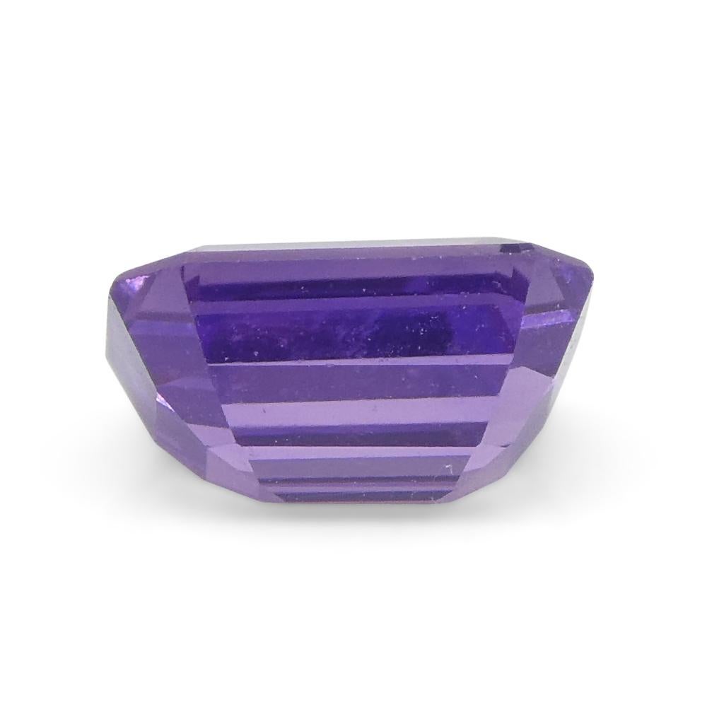 0.8ct Emerald Cut Purple Sapphire from East Africa, Unheated For Sale 5