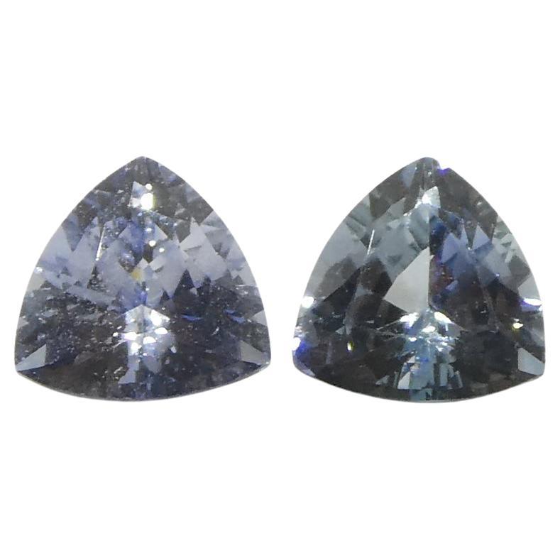 0.8ct Trillion Blue Sapphire from Sri Lanka For Sale