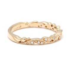 .08ctw Diamond Swirl Band, 14k Yellow Gold, Ring Size 6.75