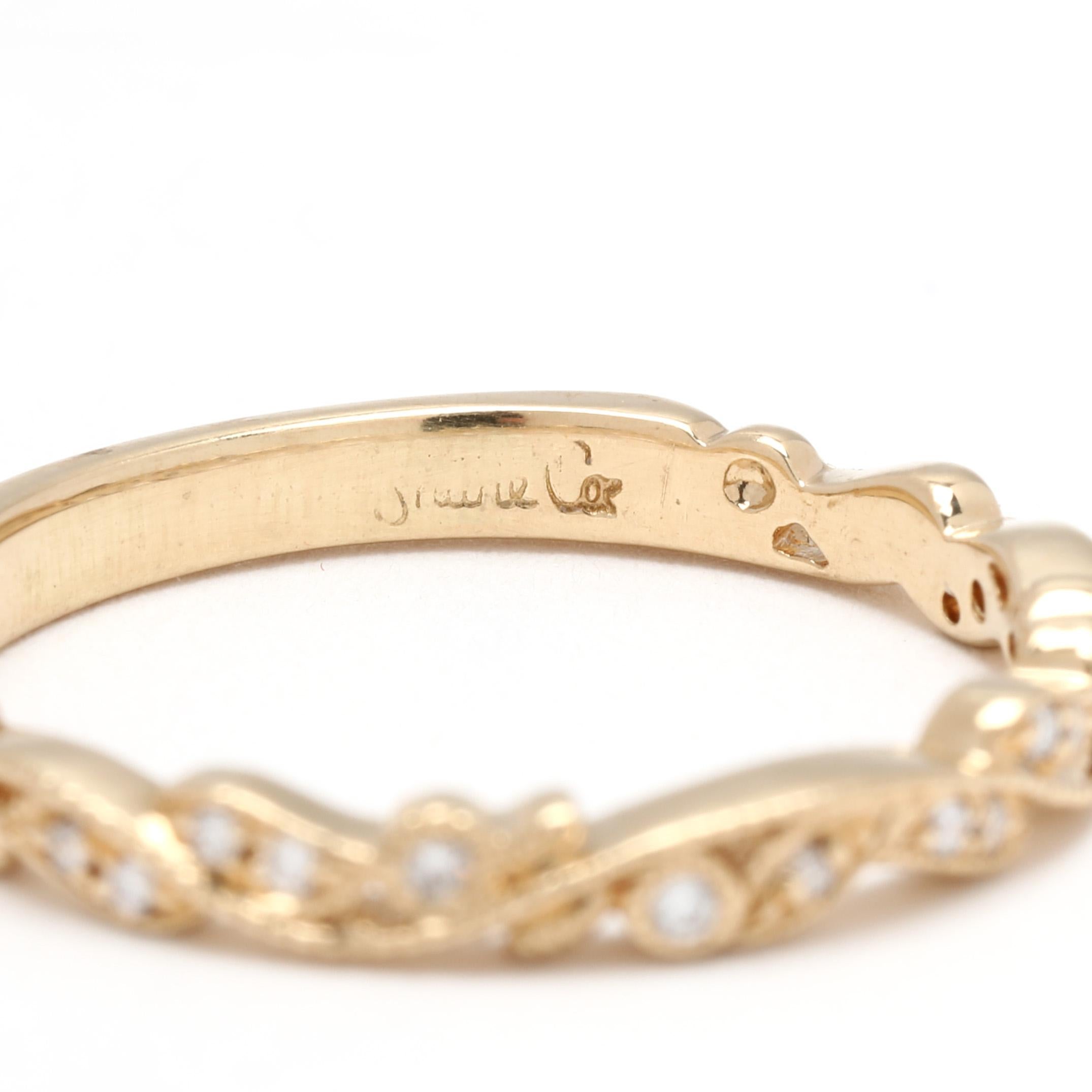 .08ctw Diamond Swirl Band, 14k Yellow Gold, Ring Size 6.75 1
