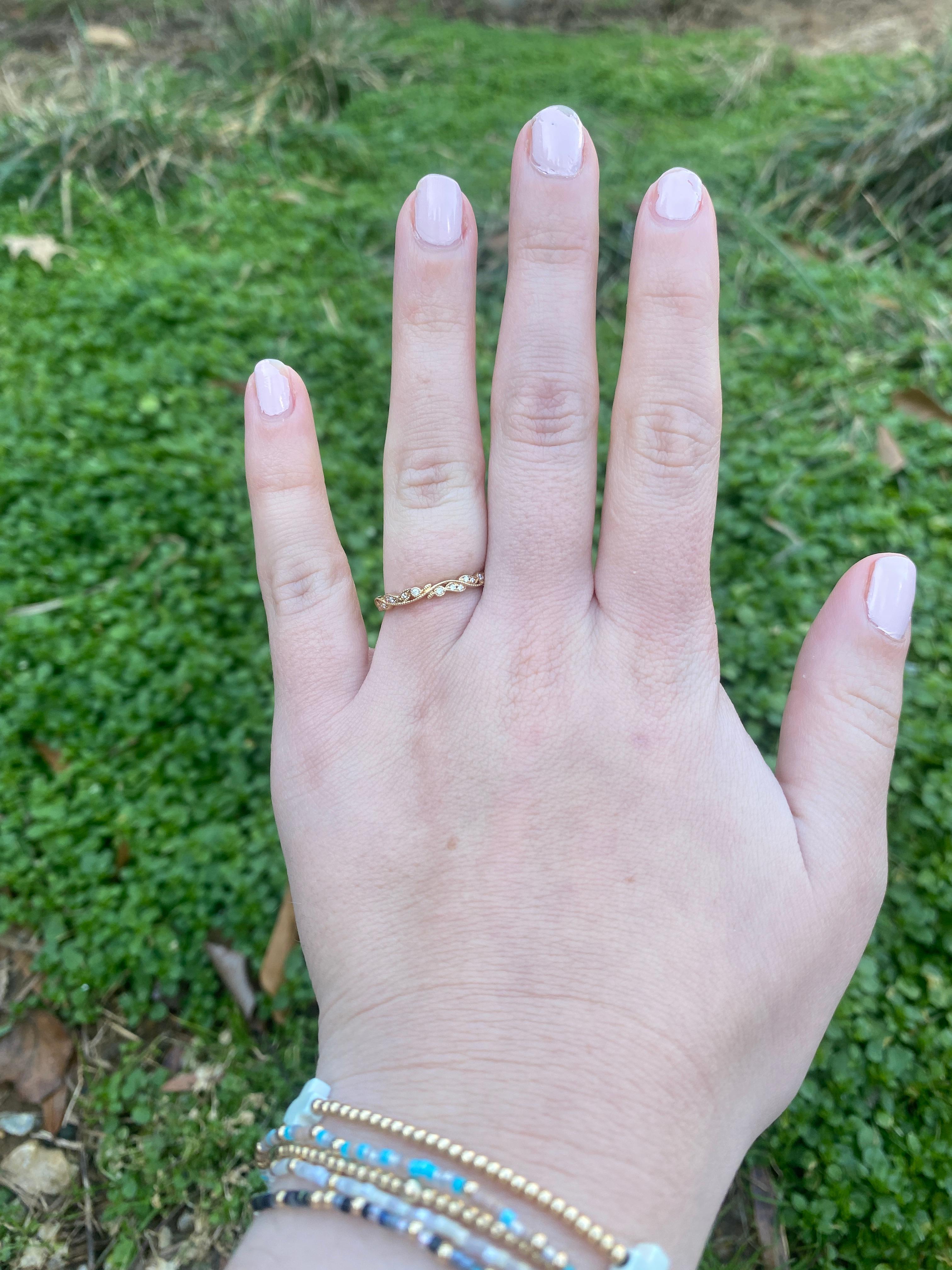 .08ctw Diamond Swirl Band, 14k Yellow Gold, Ring Size 6.75 2