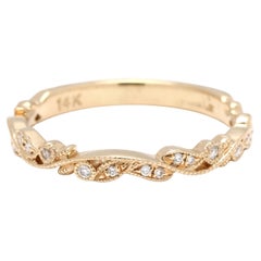 .08ctw Diamond Swirl Band, 14k Yellow Gold, Ring Size 6.75