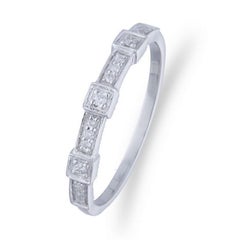 0.09 Carat Diamonds In 14K White Gold Gazebo Fancy Ring