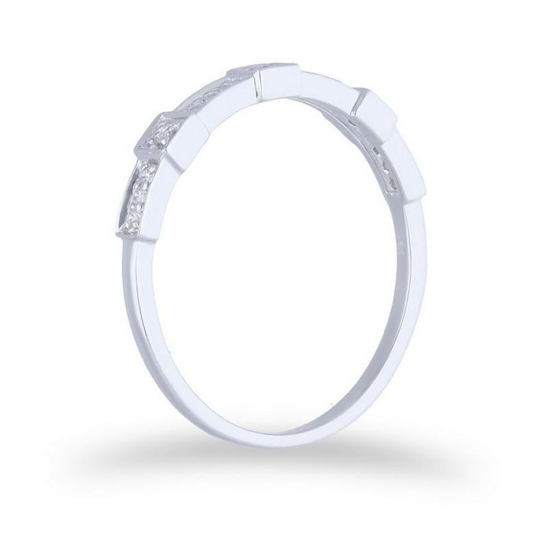 Modern 0.09 Carat Diamonds In 14K White Gold Gazebo Fancy Ring For Sale