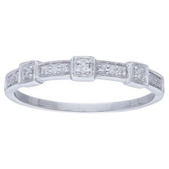 0.09 Carat Diamonds In 14K White Gold Gazebo Fancy Ring