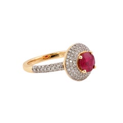 Sunita Nahata Ruby 0.90ct. Fancy Ring in 14Karat Yellow Gold with Diamond.