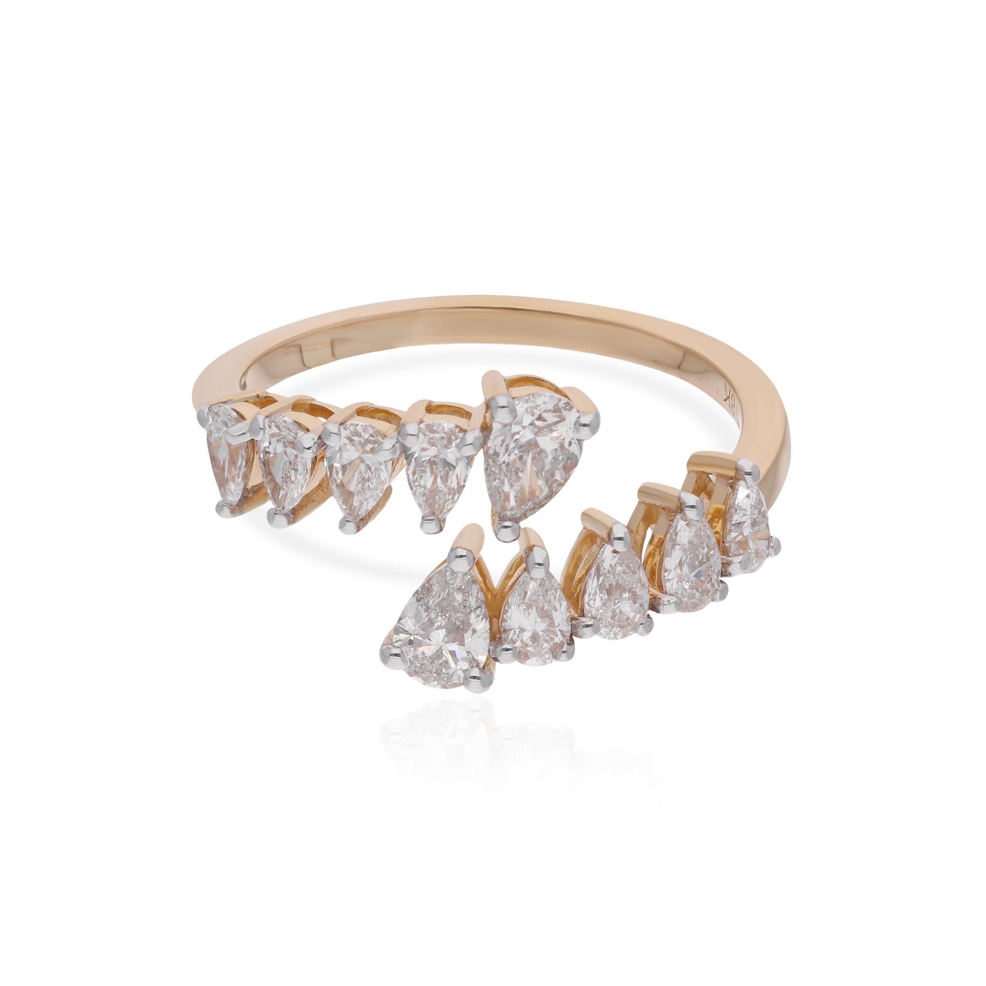 in vendita:  0.9 Carat SI Clarity HI Color Diamond Wrap Ring 14 Karat Yellow Gold Jewelry 4