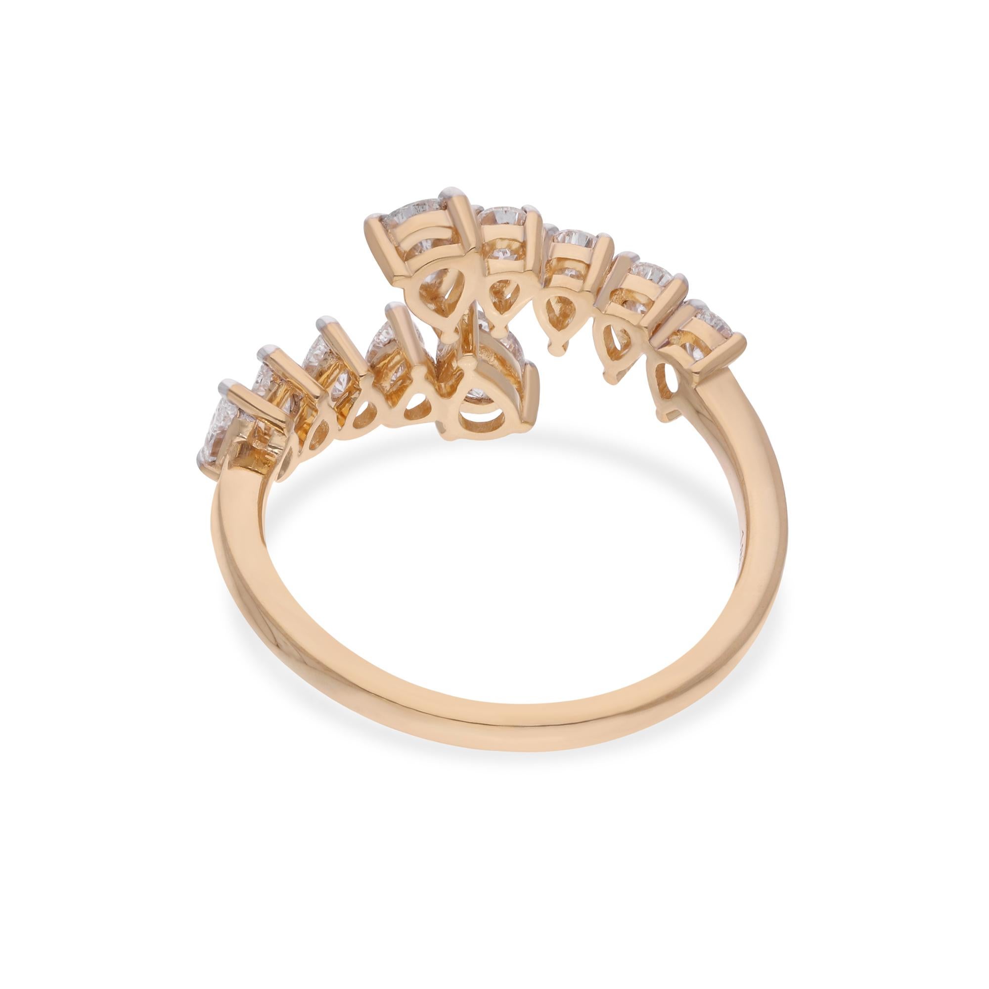 in vendita:  0.9 Carat SI Clarity HI Color Diamond Wrap Ring 14 Karat Yellow Gold Jewelry 6