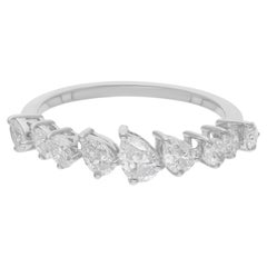 0.9 Carat SI/H Natural Diamond Stackable Band Ring 18 Karat White Gold