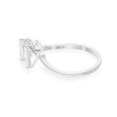 0.9 Carat SI/H Pear Marquise Brilliant Cut Diamond Cuff Ring 18 Karat White Gold
