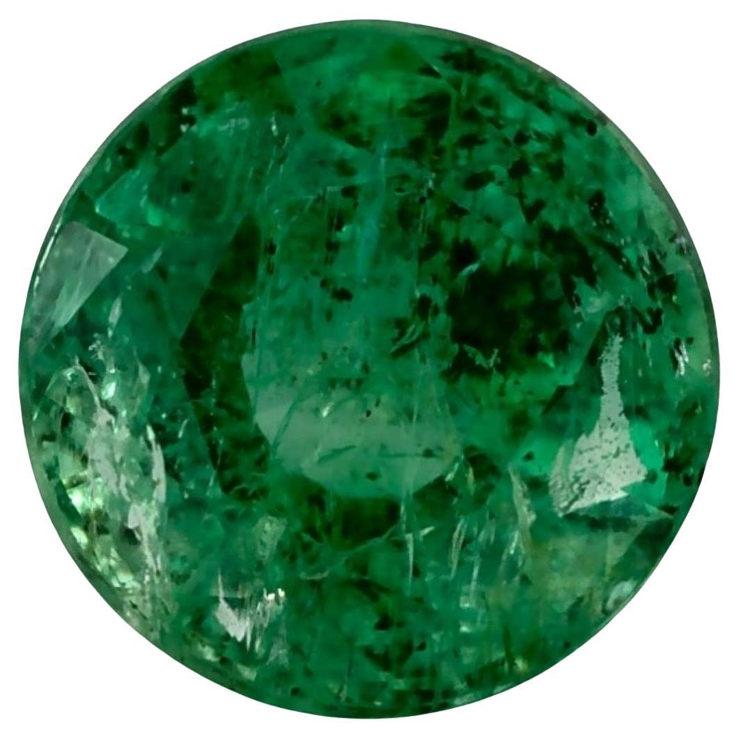 0.9 Cts Emerald Round Loose Gemstone For Sale
