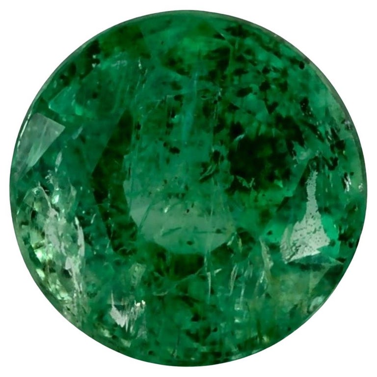 0.9 Cts Emerald Round Loose Gemstone For Sale at 1stDibs