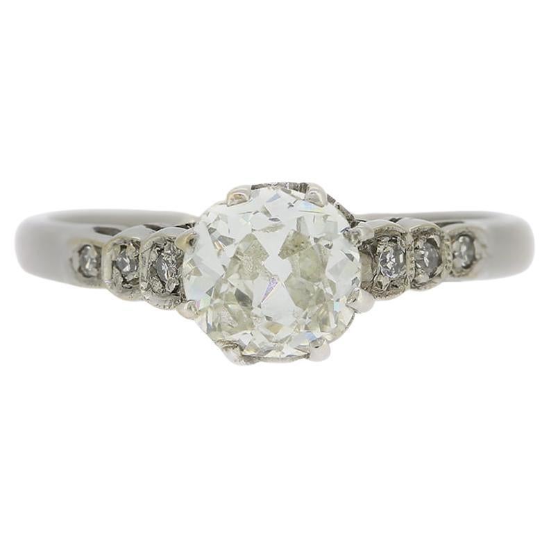 0.90 Carat Cushion Cut Diamond Solitaire Engagement Ring