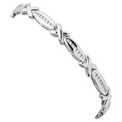 0.90 Carat Diamond Bracelet in 18 Karat White Gold