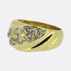 0.90 Carat Diamond Cluster Wide Band Ring