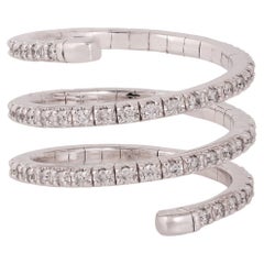 Anello cocktail flessibile con diamante da 0,90 carati in 18 carati  Oro bianco