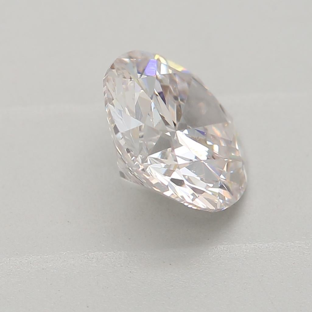 Women's or Men's 0.90 Carat Faint Pink Round cut diamond SI1 Clarity GIA Certified