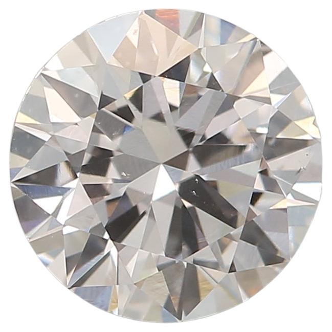 0.90 Carat Faint Pink Round cut diamond SI1 Clarity GIA Certified For Sale