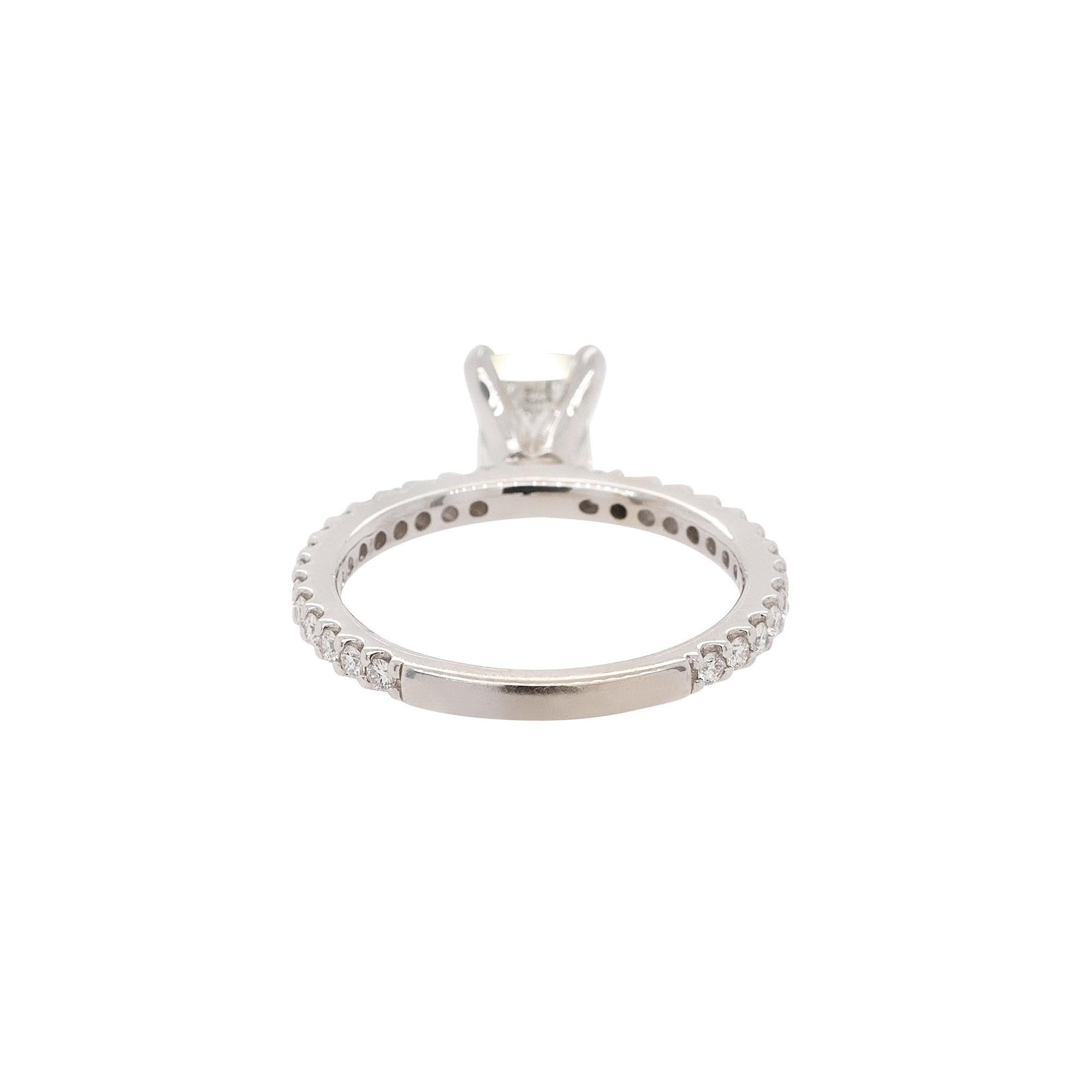 0.90 Carat GIA Emerald Cut Diamond Engagement Ring For Sale 8