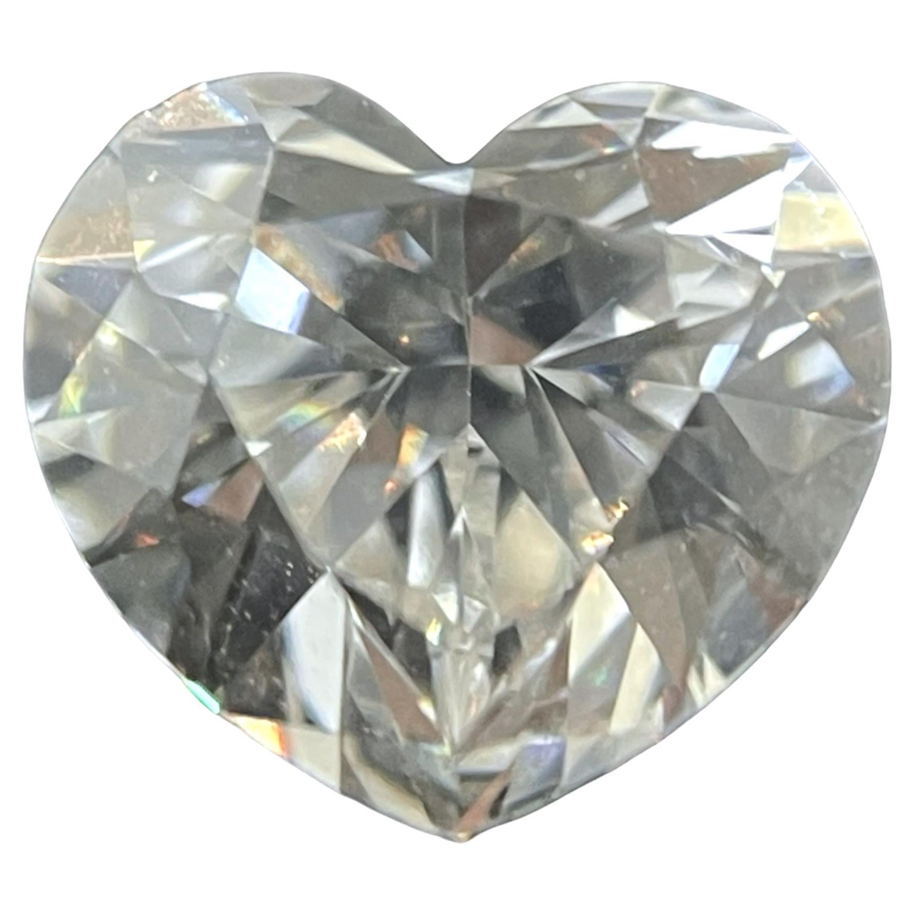Diamant en forme de cœur brillant de 0,90 carat, certifié GIA, de couleur H et de pureté VS2