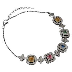 Bracelet de diamants de couleur mixte de 0,90 carat 