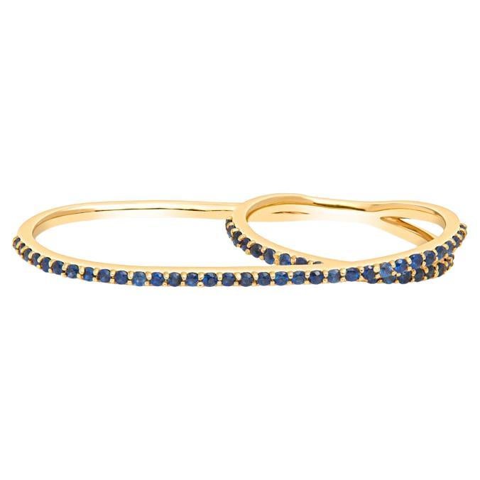 0.90 Carat Multi Finger Blue Sapphire Ring