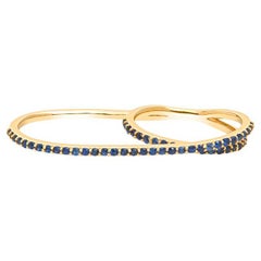 0,90 Karat Mehrfinger-Ring mit blauem Saphir