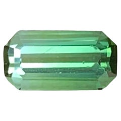 0.90 Carat Natural Loose Bi Color Tourmaline Stone Emerald Cut Afghan Gemstone