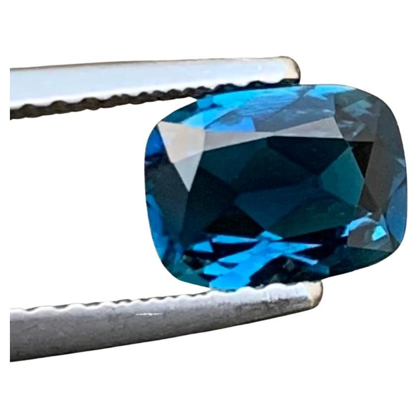 0.90 Carat Natural Loose Ink Blue Tourmaline Cushion Shape Gem For Jewellery  For Sale