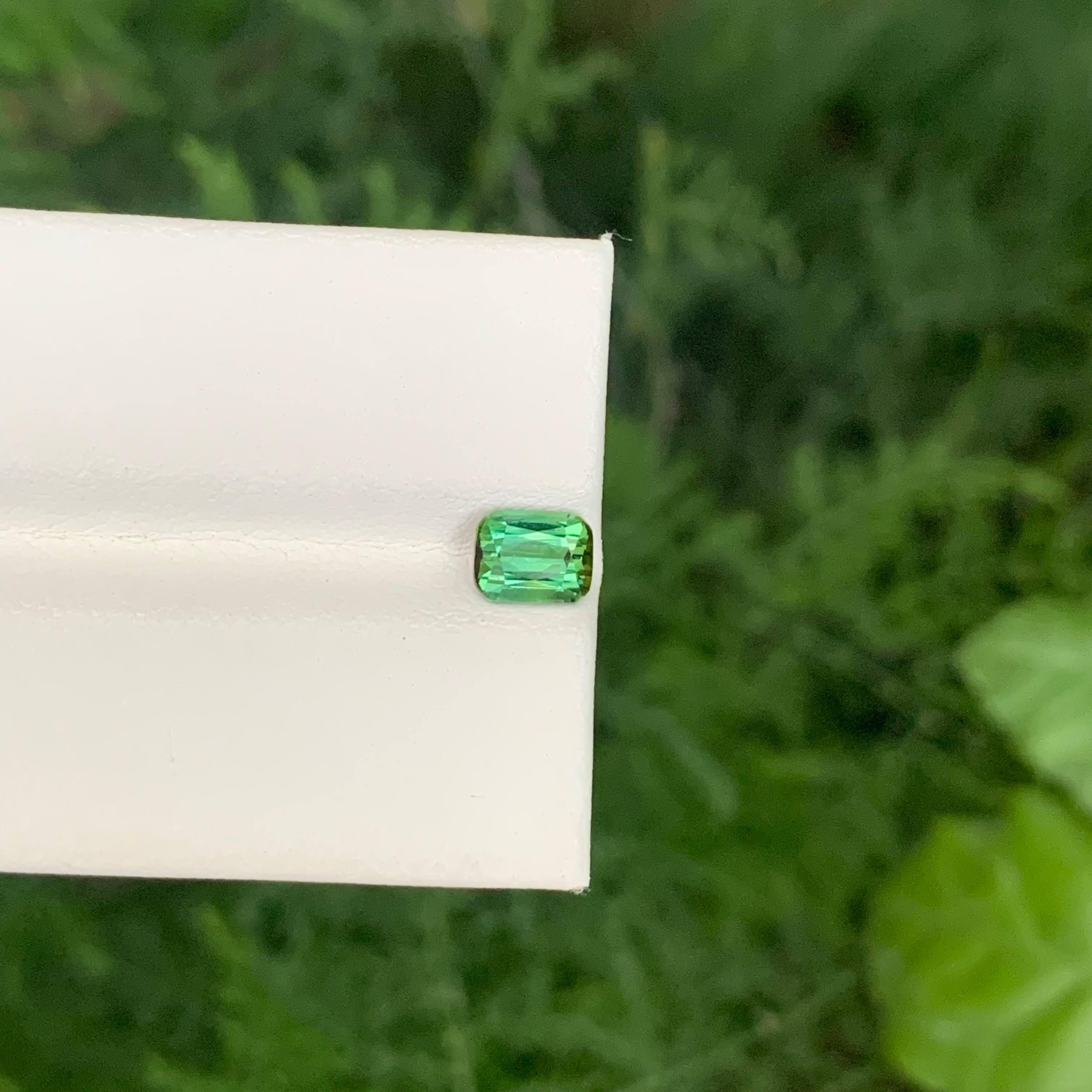 Moderne 0.90 Carat Natural Loose Mint Green Tourmaline Stone Cushion Cut Afghan Gemstone (pierre précieuse afghane) en vente