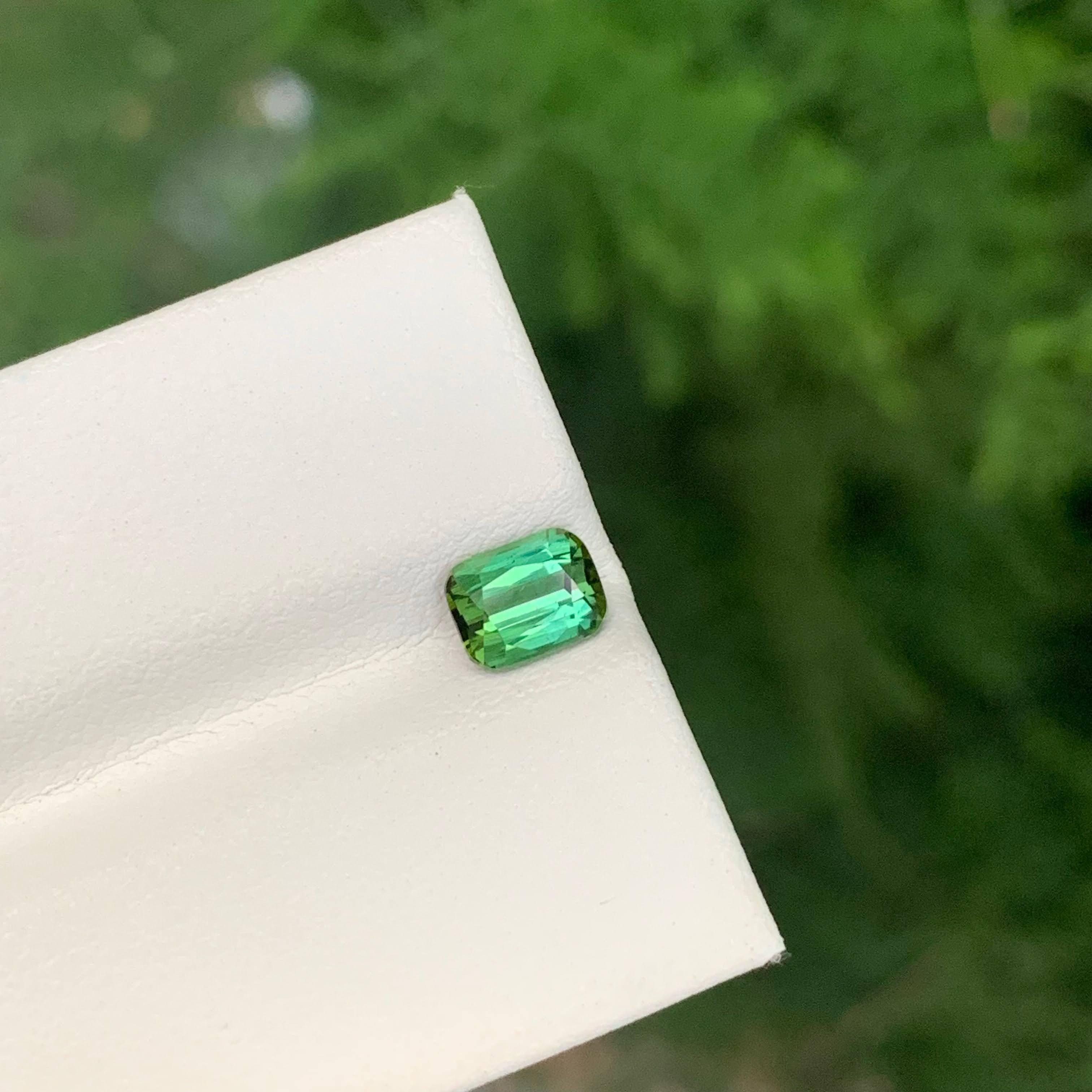 0.90 Carat Natural Loose Mint Green Tourmaline Stone Cushion Cut Afghan Gemstone (pierre précieuse afghane) en vente 1
