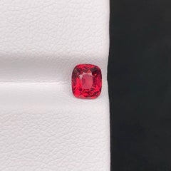 0.90 Carat Natural Loose Neon Red Spinel Stone Cushion Cut Burmese Gemstone