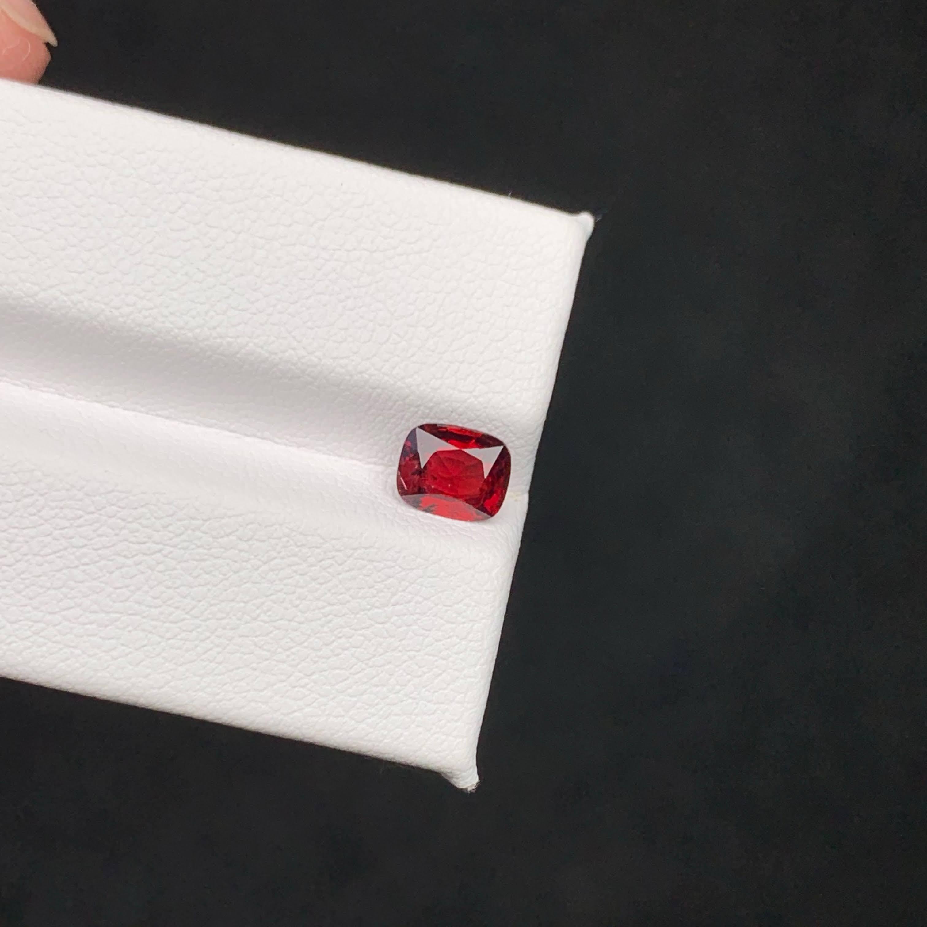 0.90 Carat Natural Loose Red Spinel Stone Cushion Cut Burmese Gemstone For Sale 1
