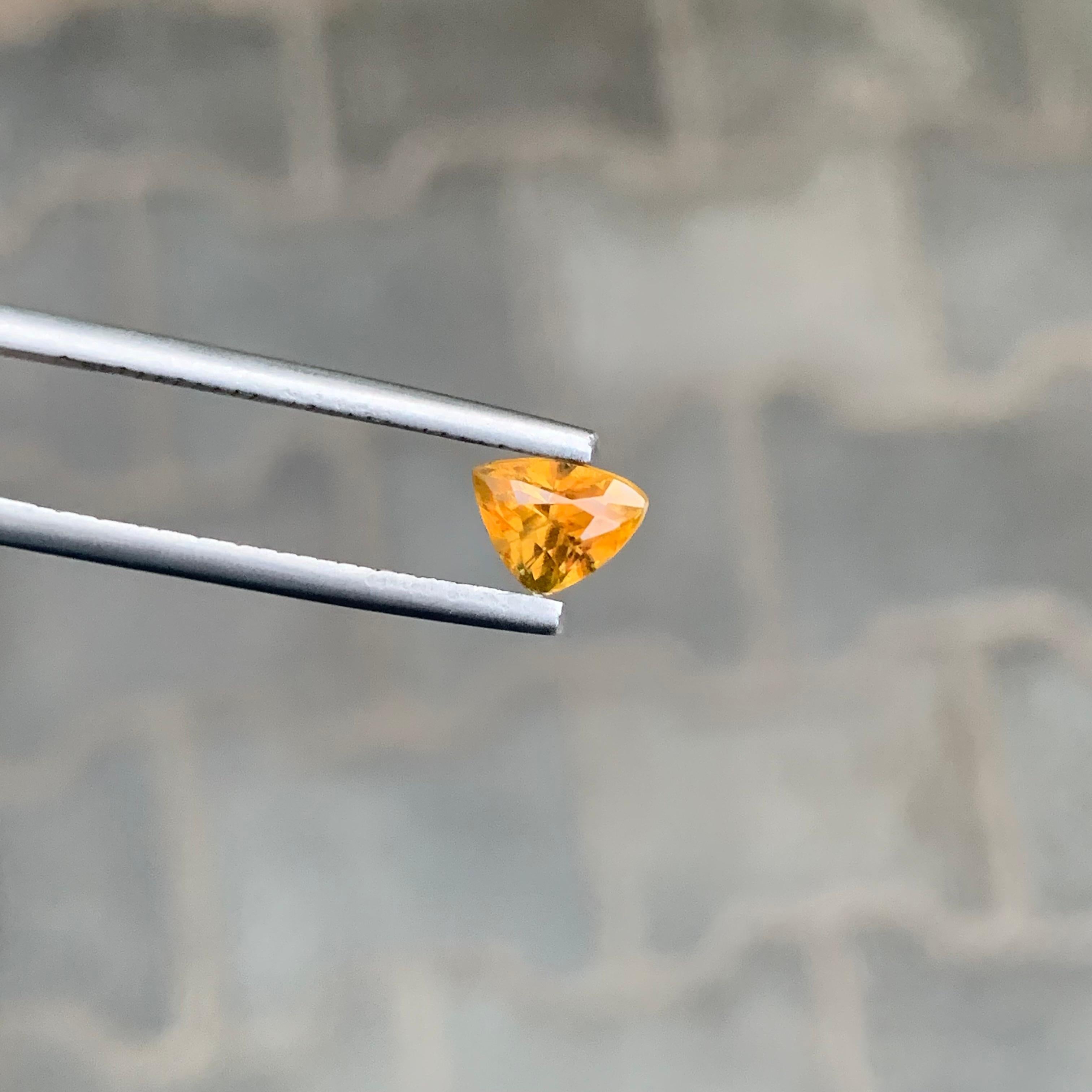 Loser Titanit
Gewicht: 0,90 Karat
Abmessung: 6.8 x 5.2 x 4.4 Mm
Herkunft: Warsak Pakistan
Die Form: Billion 
Behandlung: Nicht
Zertifikat: Auf Anfrage

Sphene, auch Titanit genannt, ist ein bemerkenswerter und weniger bekannter Edelstein, der in den
