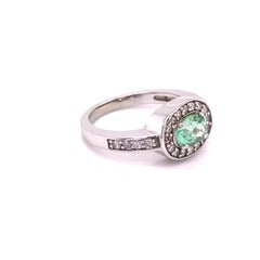 0.90 Carat Natural Paraiba Tourmaline 14 Karat White Gold Ring