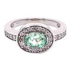 0.90 Carat Natural Paraiba Tourmaline 14 Karat White Gold Ring