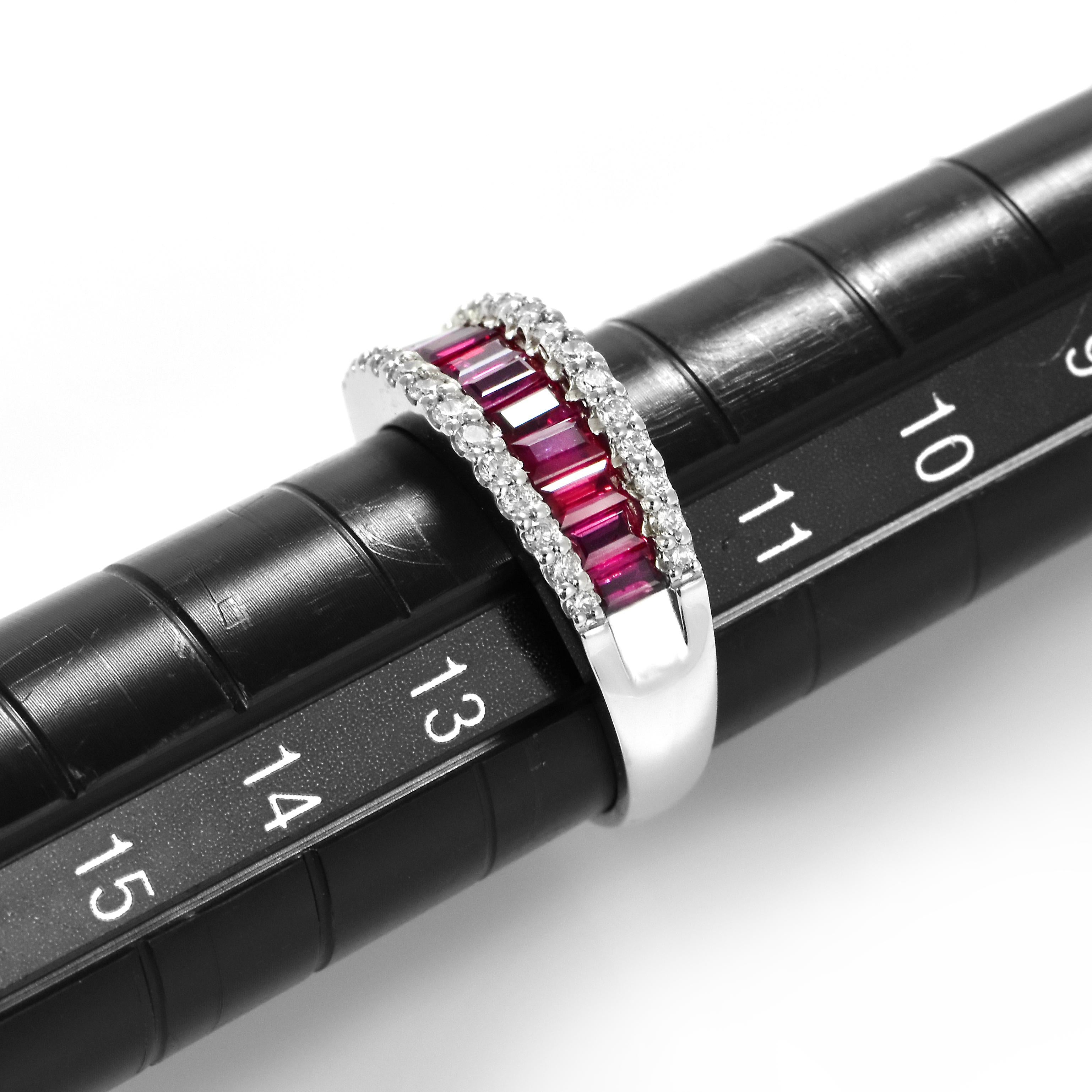 Bague en platine avec rubis et diamants de 0,90 carat naturels non traités/échauffés en vente 6